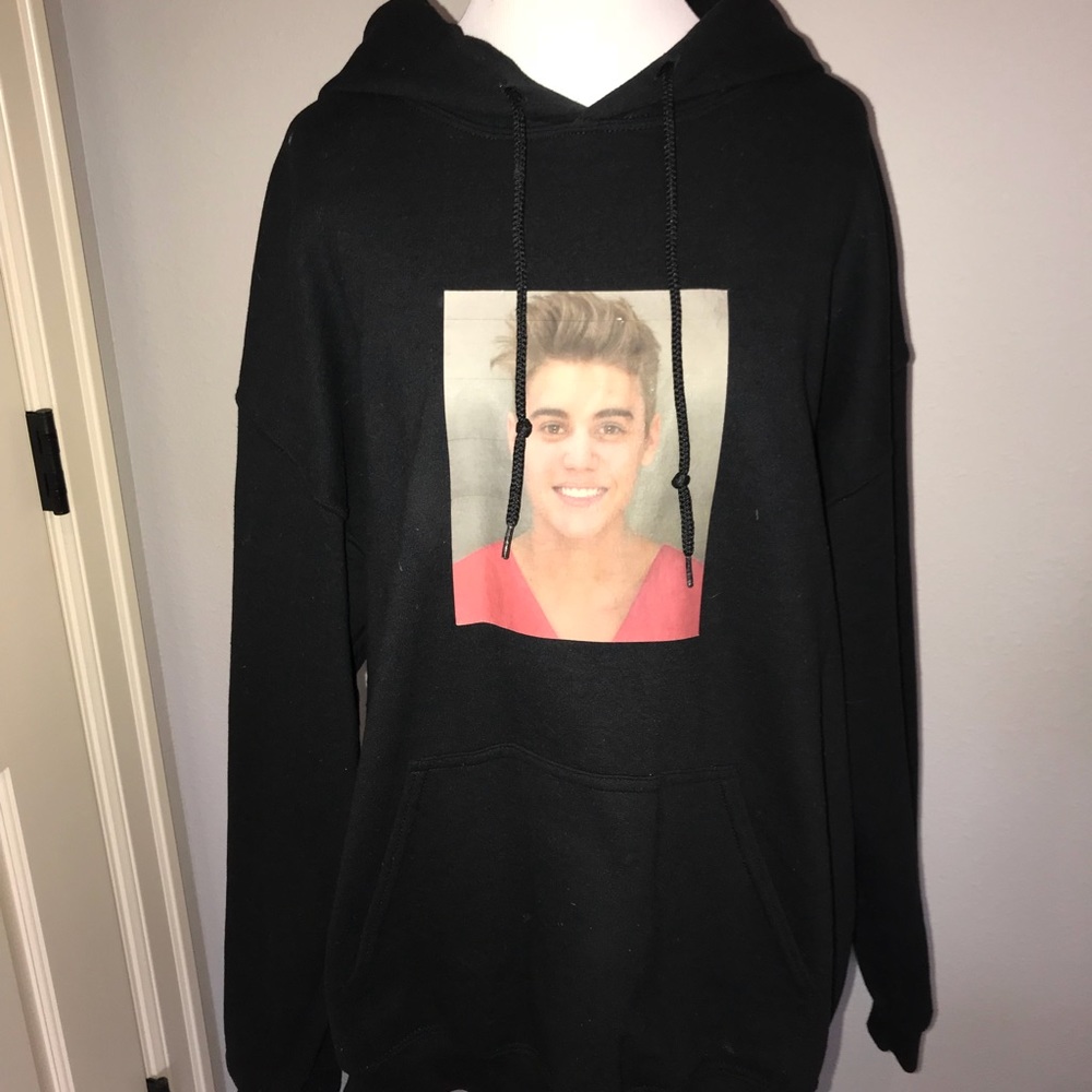 Justin Bieber oversized mugshot hoodie